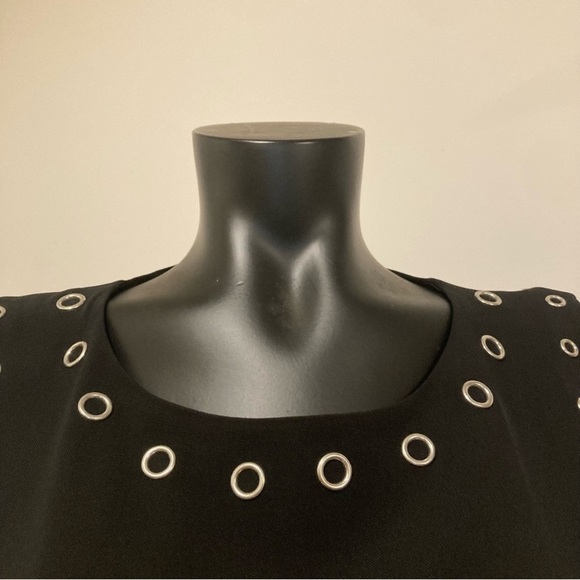 Calvin Klein Black Tank Top with Silver Tone Grommets - Picture 6 of 15